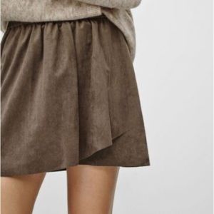 Faux suede wrap skirt (Wilfred Free Aritzia Nescher)